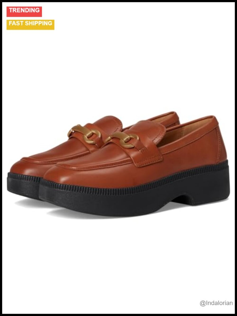 FitFlop F-Luma Chunky-Snaffle Leather Demi-Wedge Loafers Slip-On